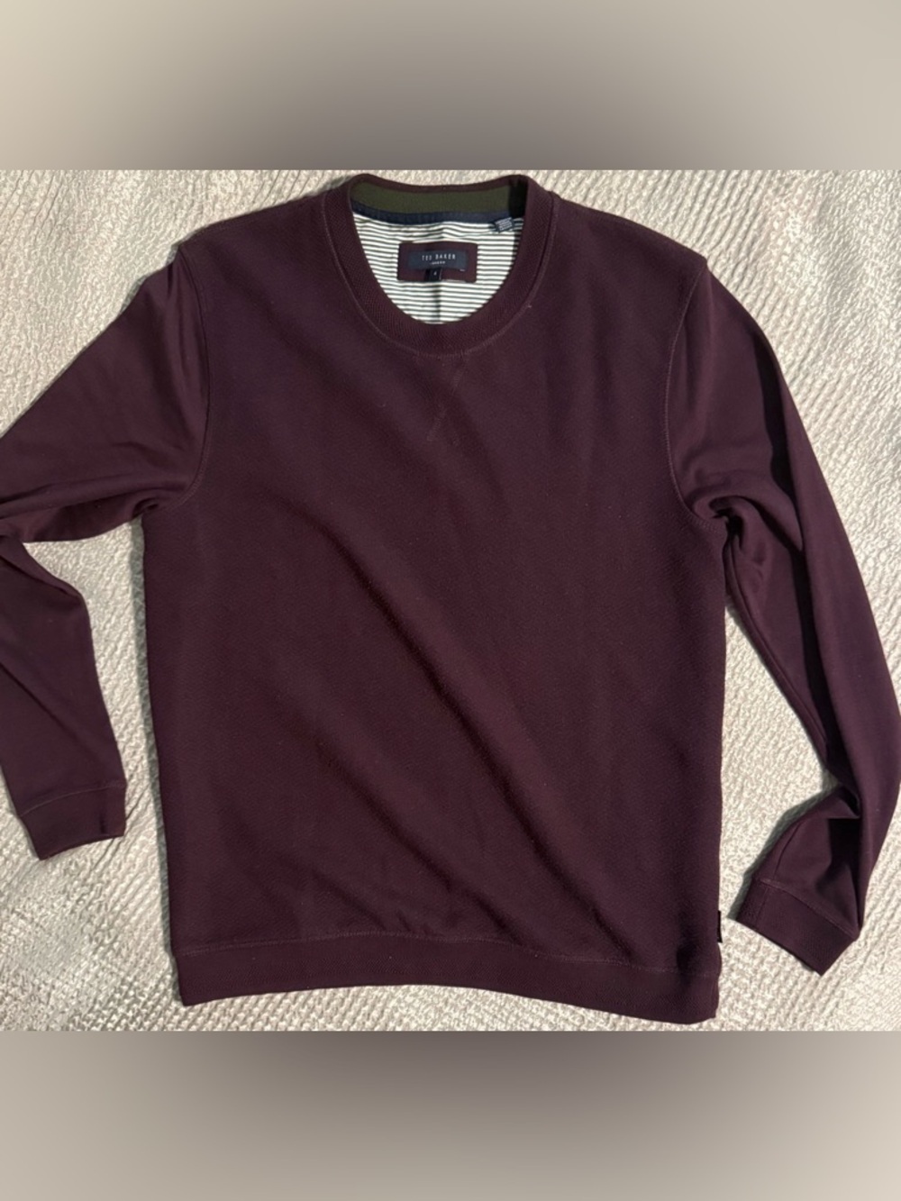 Ted Baker London Burgundy Crewneck Sweater Textured Sz 4 (M)